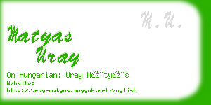 matyas uray business card